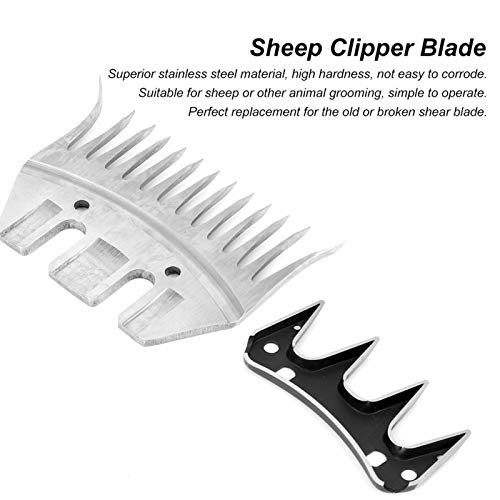 Cuchillas para tijeras para ovejas, cuchillas profesionales universales de acero inoxidable para cortadora de 9/13 dientes, cuchillas rectas / curvas, cuchillas de repuesto(Hoja curva de 13 dientes)