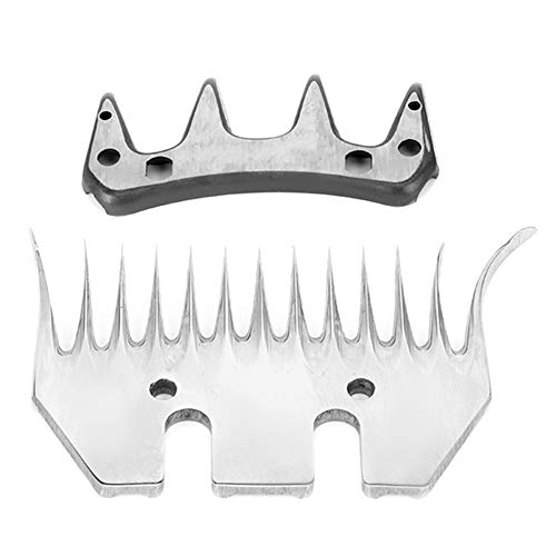 Cuchillas para tijeras para ovejas, cuchillas profesionales universales de acero inoxidable para cortadora de 9/13 dientes, cuchillas rectas / curvas, cuchillas de repuesto(Hoja curva de 13 dientes)