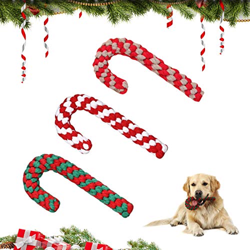 Cuerda de Juguete para Perros,Juguetes Perro para Navidad, Perros Cuerda de Juguete para Masticar, Bastón Cuerda de Caramelo Juguete, Cuerda para Masticar Mascotas, Juguetes para Perros navideños (A)