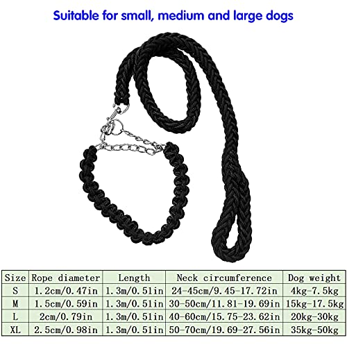 Cuerda de Perro Resistente Tejido Collar de Nailon de Ocho hebras Trenzadas de Plomo para Entrenamiento de Mascotas Cuerda de Entrenamiento Antideslizante para Perros pequeños medianos y Grandes
