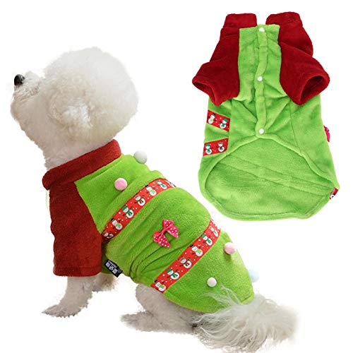 Cuque Venta Loca Ropa de Abrigo para Perros, Disfraz de Gato Navidad Estilo muñeco de Nieve Ropa de Franela para Mascotas, Ropa para Mascotas Ropa Colorida de Navidad para Perros para Perros y Ga