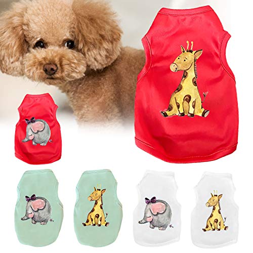 Cuteam - Chaleco de perro para perros pequeños y medianos, diseño de animales de dibujos animados de moda, chaleco fresco para cachorros, ropa de Navidad Año Nuevo, 2XL, jirafa blanca