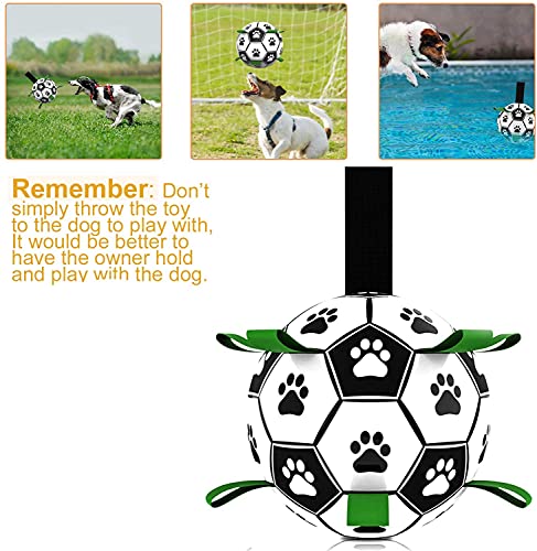 DA HAI Juguete para Perros, Balón de fútbol para Perros de con lengüetas de Agarre Juguetes interactivos para Perros con Bomba de balón y Aguja para Perros pequeños