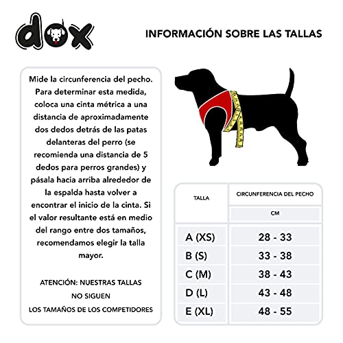 DDOXX Arnés Perro Reflectante Forrado | Muchos Colores | Arnés Perro Pequeño y Arnés Perro Mediano | Arnés para Cachorros | Arnés Gatos | Rojo, M