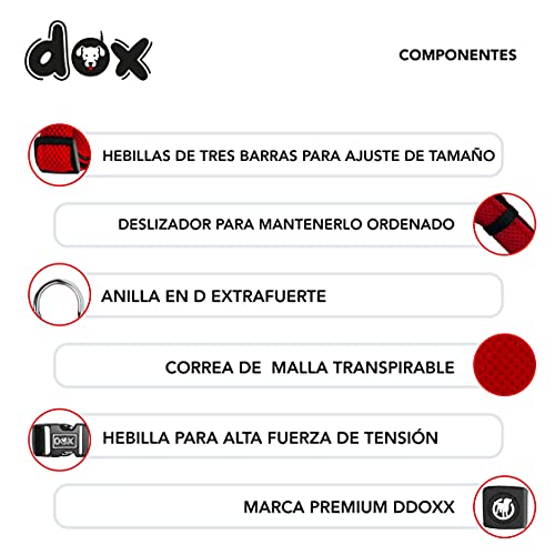 DDOXX Arnés Perro Step-In Air Mesh, Ajustable, Acolchado | Muchos Colores & Tamaños | para Perros Pequeño, Mediano y Grande | Accesorios Gato Cachorro | Rojo, M