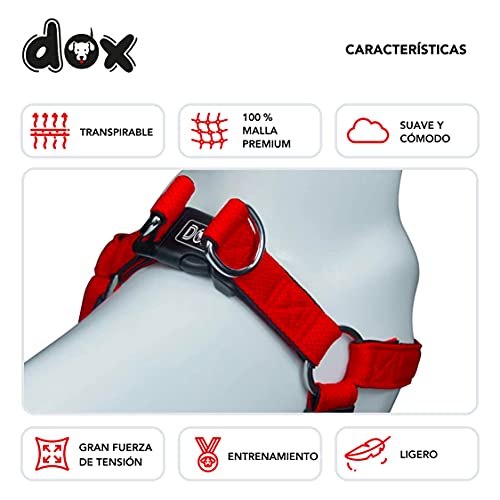 DDOXX Arnés Perro Step-In Air Mesh, Ajustable, Acolchado | Muchos Colores & Tamaños | para Perros Pequeño, Mediano y Grande | Accesorios Gato Cachorro | Rojo, M