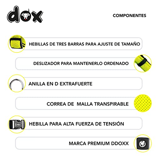 DDOXX Arnés Perro Step-In Air Mesh, Ajustable, Acolchado | Muchos Colores & Tamaños | para Perros Pequeño, Mediano y Grande | Accesorios Gato Cachorro | Amarillo, M