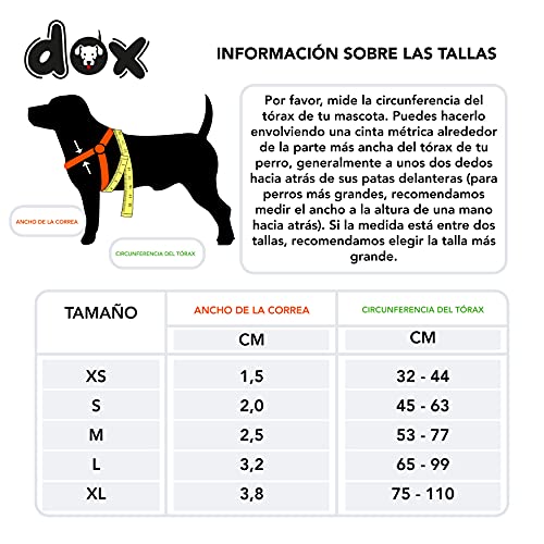 DDOXX Arnés Perro Step-In Nylon, Ajustable | Muchos Colores & Tamaños | para Perros Pequeño, Mediano y Grande | Accesorios Gato Cachorro | Naranja, S