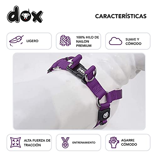 DDOXX Arnés Perro Step-In Nylon, Ajustable | Muchos Colores & Tamaños | para Perros Pequeño, Mediano y Grande | Accesorios Gato Cachorro | Violeta, S