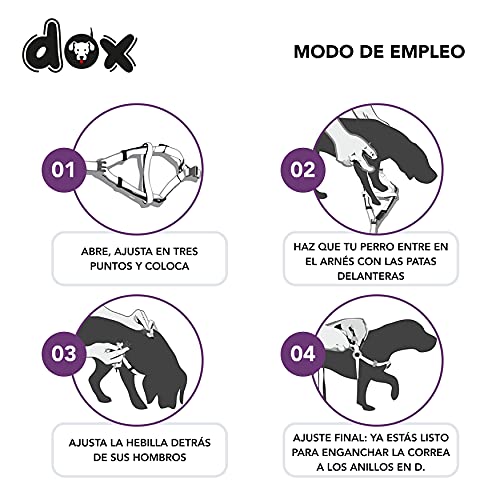 DDOXX Arnés Perro Step-In Nylon, Ajustable | Muchos Colores & Tamaños | para Perros Pequeño, Mediano y Grande | Accesorios Gato Cachorro | Violeta, S