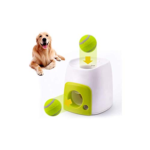 Delaspe Juguete interactivo automático de lanzamiento de bolas de perro lanzador de bolas para interior y exterior