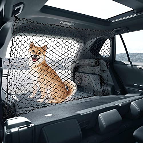 DELITLS Red de barrera para el coche para perros, red ajustable de aislamiento de coche, universal para coches, divisor de coche para conducir de forma segura con niños y mascotas
