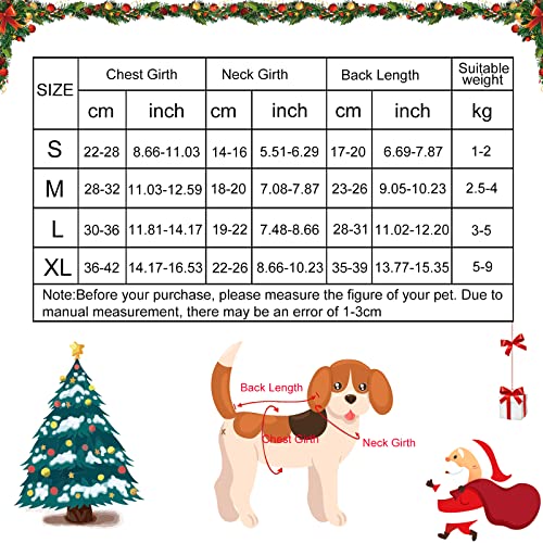 Dereine Jersey de Navidad para Mascotas,Suéter Navidad Mascotas,Jersey de Navidad Perro,Disfraz de Gato para Perro con Patrón de Reno,Invierno,Suéter para Perros Pequeños,Gato (Rojo y Blanco, Large)