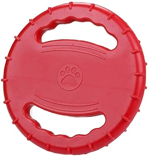 DHGTEP Frisbee De Caucho para Perros, Resistente A Las Mordeduras, Juguete Flotante para Mascotas, Disco Volador De Entrenamiento para Perros, Juguetes Interactivos para Perros (Color : Red)