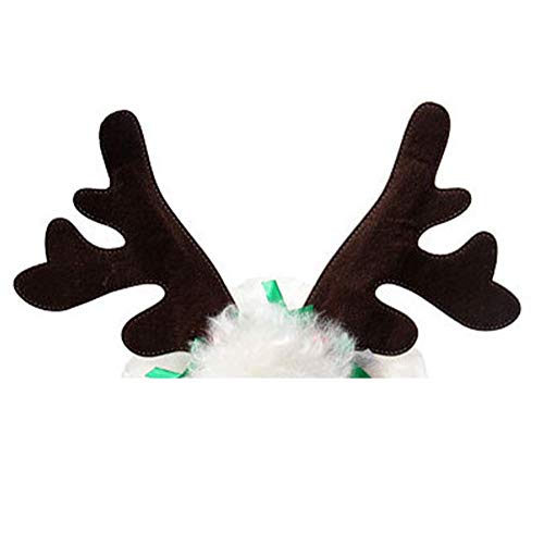 Diadema de alce con cuernos de reno para mascotas, disfraz de Navidad, accesorio para perros pequeños y medianos y gatos - Tipo 2
