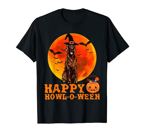 Divertido Perro Setter Irlandés Halloween Camiseta