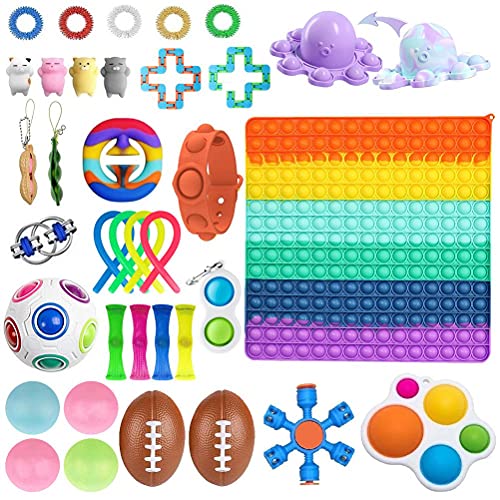 DKaony 36 Piezas Fidget Toys Cheap Pack, Anti-Stress Fidget Toy Set, Fidget Toys Juguetes sensoriales, Push Bubble Toy, Sensory Fidget Toy Set para niños Adultos, Regalos para niños