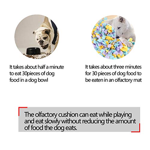 DODUOS Alfombra Olfativa para Perros de 45x45cm Snuffle Mat para Mascotas para Promueve la Búsqueda de Alimentos Alfombra de Actividades para Estimula el Olfato del Perro