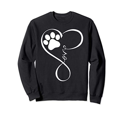 Dog Love Paw Funny Pawprint Design Dog Owner Cute Pet Lover Sudadera
