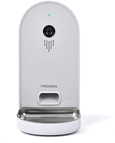 DOGNESS Smart CAM - Comedero automático con cámara, micrófono y Altavoz, Control de Aplicaciones, Color Gris