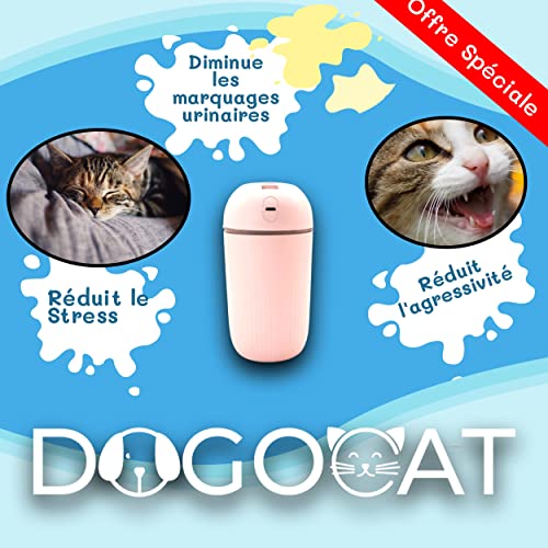 DOGOCAT Difusor antiestrés para gatos, kit de alivio de 60 días, fórmula de alta eficiencia con base de extractos de flores de bach y de feromona sintética que reduce los trastornos del comportamiento