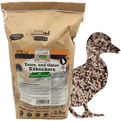 DuckGold Pienso para patos y gansos pollitos 2,5 kg | Comida de patos de ganso, pollitos de pato, iniciador de ganso