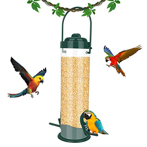E-More Comedero Pájaros Silvestres, Plástico Ventana Comedero Colgante Comedero Aves Colgante para Exteriores Y Jardines