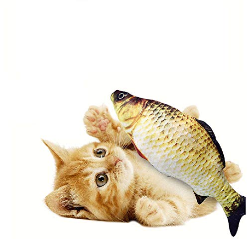 Eastbride pez electrico Juguete Gato,Divertido Gato pez eléctrico simulación pez, Gato Juguete Felpa-Trucha Arcoiris,Almohada de Gato Catnip Fish Toy