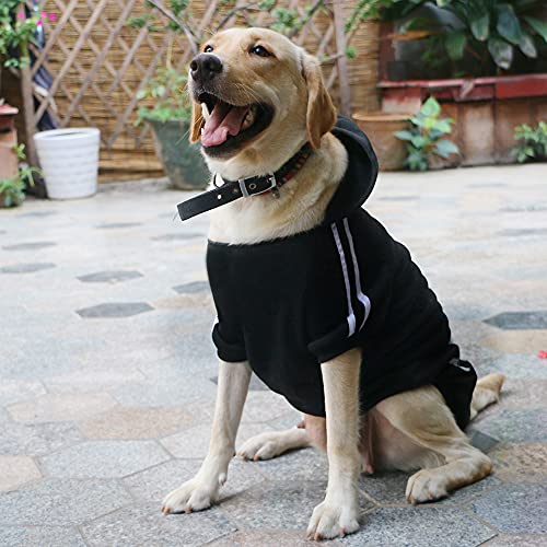 Eastlion Jersey para perro o cachorro, camiseta cálida, abrigo para mascotas, color negro, talla XXL