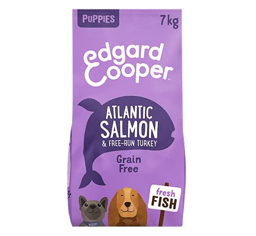 Edgard & Cooper Pienso Cachorros Comida Seca Natural Sin Cereales 7kg Salmón y Pavo, Fácil de digerir, Alimentación Sana Sabrosa y equilibrada