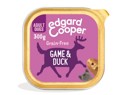Edgard & Cooper Pienso para Perros Adultos Comida Humeda Natural 300g X 18 Venado y Pato, Alimento Sano, Sabroso y Equilibrado