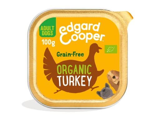 Edgard & Cooper Pienso para Perros Adultos Comida Humeda Organica Sin Cereales 17x100g Pavo Fresco, Naturalmente fácil de digerir, Alimentación Sana Sabrosa y equilibrada