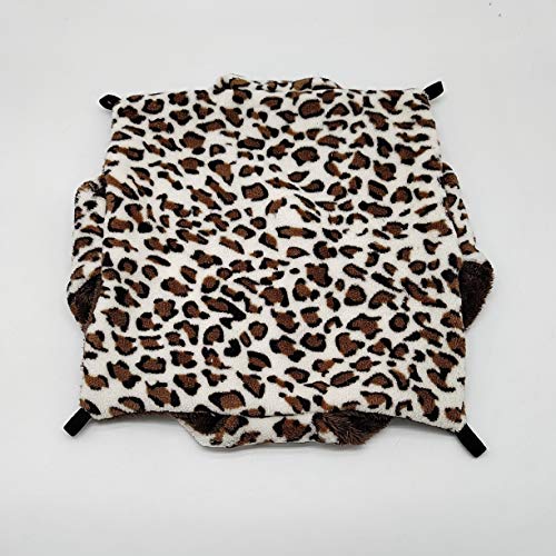ELEpure - Hamaca de leopardo para animales pequeños - Cama colgante de peluche para dormir caliente - Accesorios para ardilla, gerbola Chinchilla Furet cobaya (34 x 34 cm)