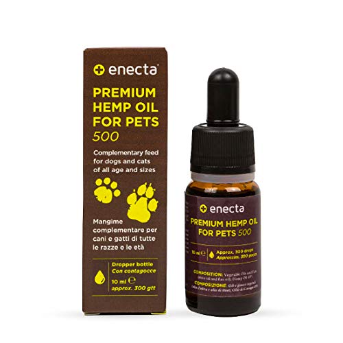 Enecta Premium Hemp Oil for Pets 500 - Aceite de Cáñamo Rico en Omega 3-6 para el Cuidado de Mascotas (10ml)
