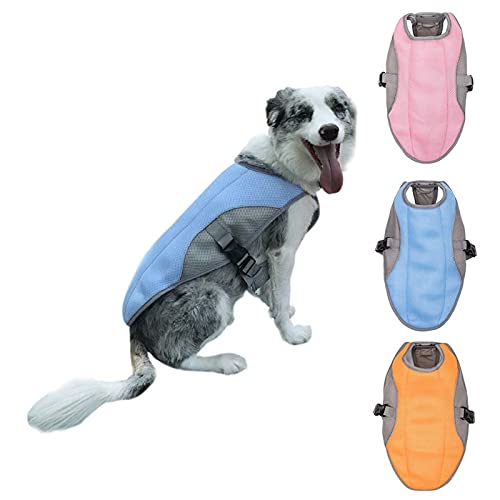 Eogrokerr Chaleco de refrigeración para perro, chaqueta de malla transpirable, abrigo de perro fresco y cómodo para perros grandes, medianos y pequeños (S,Rosa)