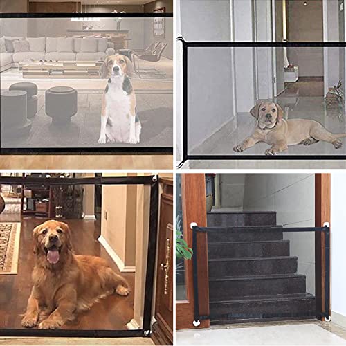 EONAZE Puerta Mágica para Perros Extensibles Plegable Puerta Seguridad Barrera Vallas para Perros Mascotas Gatos Bebés Adecuado para Pasillos, Cocinas, Dormitorios, Escaleras