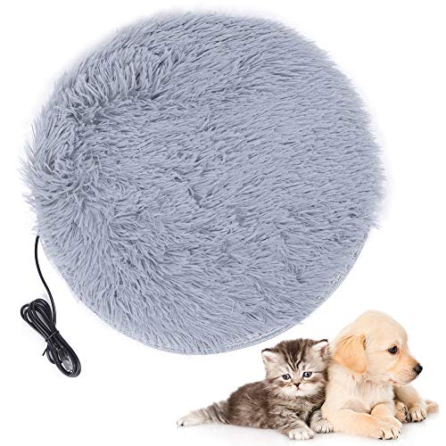 Esenlong Almohadilla de calefacción para mascotas, felpa, interfaz de carga USB, manta eléctrica para perros pequeños, gatos