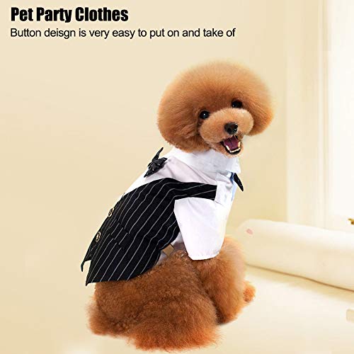 Esenlong Traje de negocios para perros y perros, esmoquin formal, ropa divertida para perros pequeños, Chihuahua, Bichon Frise XL