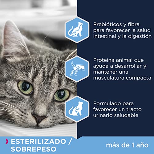 Eukanuba Sterilised- Weight Control, Alimento seco para gatos adultos y gatos de edad avanzada, rica en pollo fresco, 2 kg