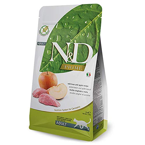 Farmina – N & D Libre de Granos, con Carne de jabalí y Manzana, de 1.5 kg, para Gatos