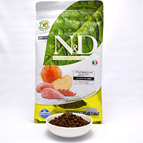 Farmina – N & D Libre de Granos, con Carne de jabalí y Manzana, de 1.5 kg, para Gatos