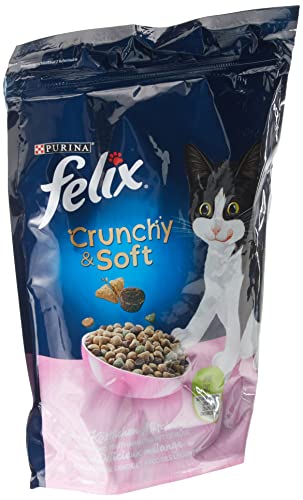 Felix Crunchy & Soft Pienso seco para Gatos (4 Paquetes de 950 g)