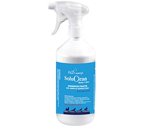 FINCA CASAREJO Espray para desinfectar instalaciones de Animales y Material de cría - Producto Natural para Limpieza de gallineros y perreras - SoluClean en espray 1 litro (Ref. SCLS)