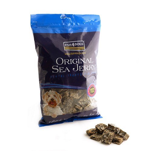 FISH4DOGS - Snack para perros Sea Jerky Squares, 100 g