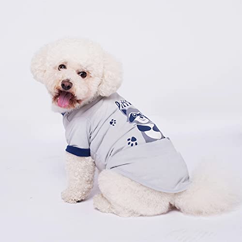 Fisheraw Camiseta Blanda con Estampado de Dibujos Animados de Racoon para Perros y Gatos para Mascotas de Verano Azul Marino Metro