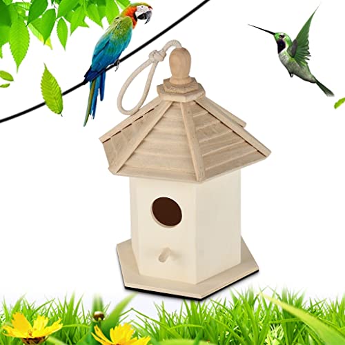 FJXJLKQS Accesorios de Jaula de pájaros Pájaros for Exteriores Casa de pájaro de Madera Caja de anidación Colgante Pájaro Nesidos Home Jardín Decoración (Color : B)