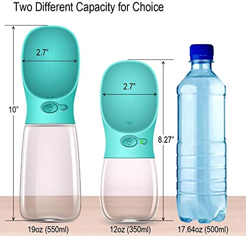 Flybiz Botella de Agua para Perro, 350ml Antibacteriano Botella Portátil de Agua Potable para Perros y Gatos al Aire Libre, a Prueba de Fugas, Resina Plástica ABS Ambiental, Libre de BPA …