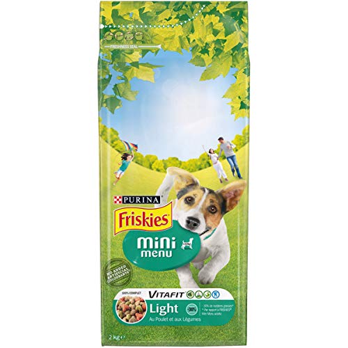 FRISKIES Mini Menu Light – Pollo – 2 kg – Pienso para Perros Adultos pequeños – Juego de 1