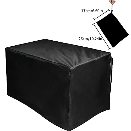 Frunimall Cubierta cajón perro de mascota, cubierta negra a prueba de viento para mascotas duradera 210D Oxford tela jaula cubierta proporcionada para cajón alambre protección interior exterior (L)