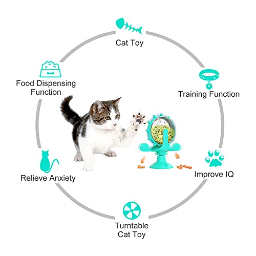 FuninCrea Juguetes Educativos Interactivos para Gatos,Juegos Mentales de Entrenamiento para Gatos y Juguete de Comida de Fugas Lentas para Mejorar el Coeficiente Intelectual de Gatos (Azul)
